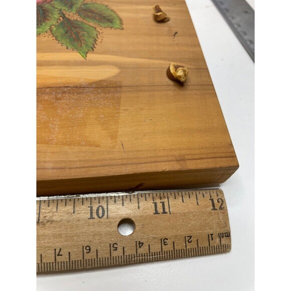 HAND PAINTED wood vintage horse PONY WITH WILD FLOWERS wall decor SIGNED - Picture 7 of 8